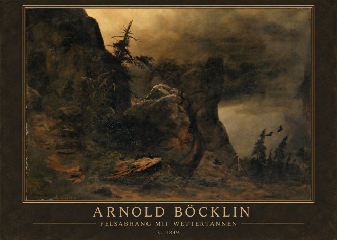 Arnold Böcklin Felsabhang Mit Wettertannen No1 - Plakát