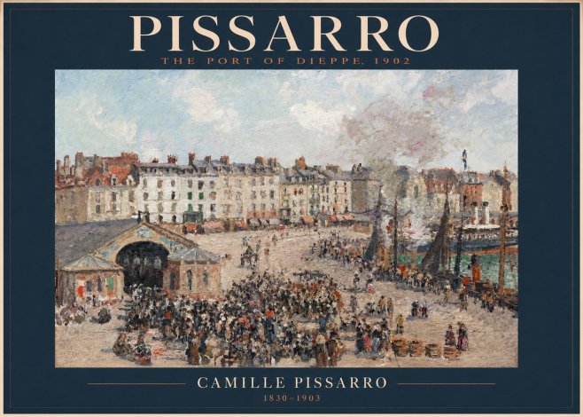 Pissarro Dieppe, the Fish Market No2 - Plakát