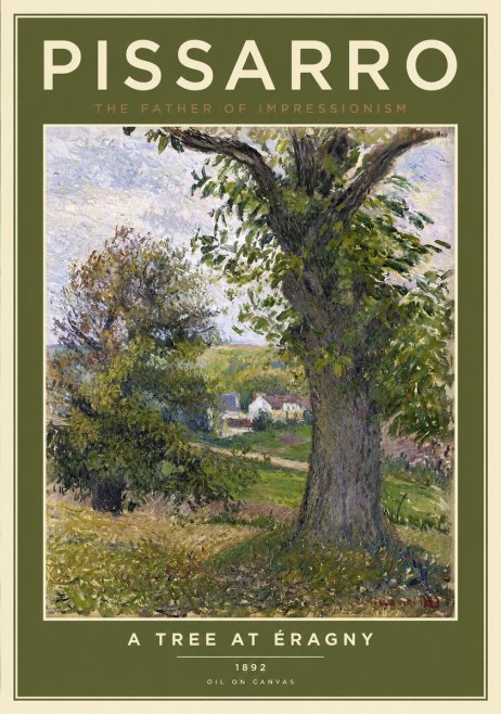 Pissarro The Oak at Éragny No2 - Plakát