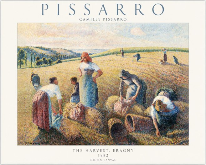 Pissarro The Harvest, Éragny No1 - Plakát