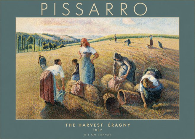 Pissarro The Harvest, Éragny No2 - Plakát