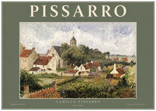Pissarro French Village Landscape No3 - Plakát