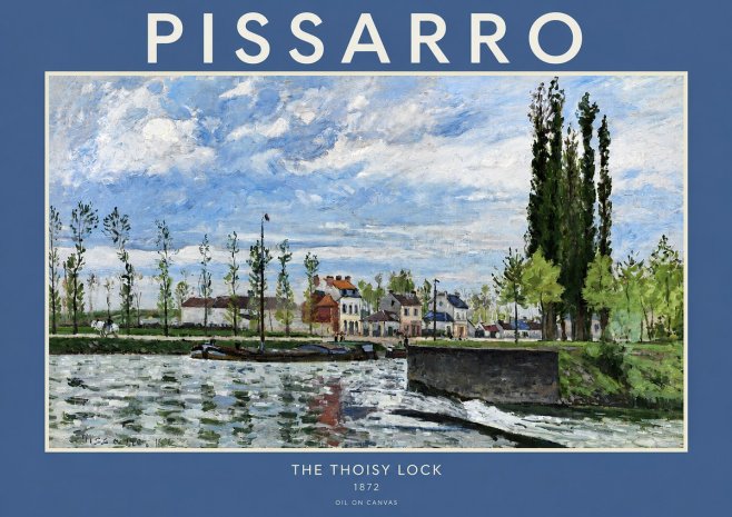 Pissarro The Lock at Pontoise, 1872 No2 - Plakát