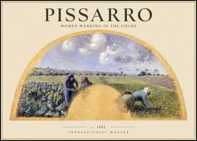 Pissarro Women Working in the Fields No2 - Plakát