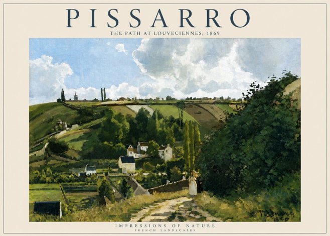 Pissarro The Path at Louveciennes, 1869 No6 - Plakát