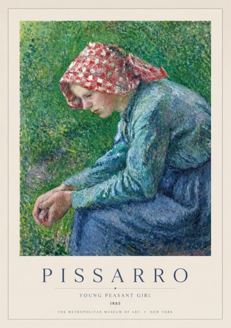 Pissarro Young Peasant Girl No1 - Plakát