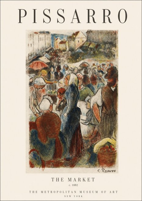 Pissarro The Market II No1 - Plakát