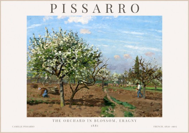 Pissarro The Orchard in Blossom, Eragny No1 - Plakát