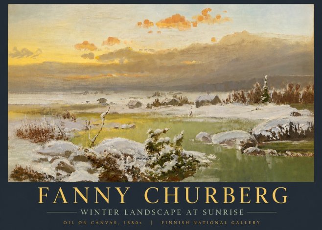 Fanny Churberg Winter Landscape at Sunrise No5 - Plakát
