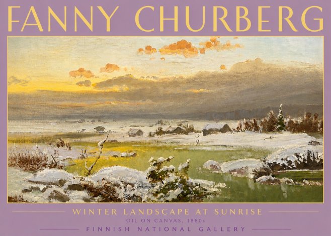 Fanny Churberg Winter Landscape at Sunrise No6 - Plakát