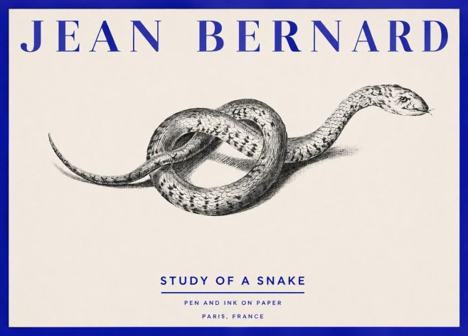 Jean Bernard Study of a Snake No2 - Plakát