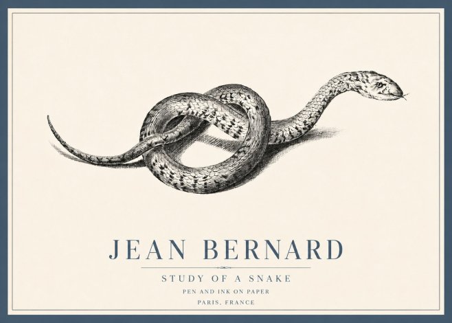 Jean Bernard Study of a Snake No4 - Plakát