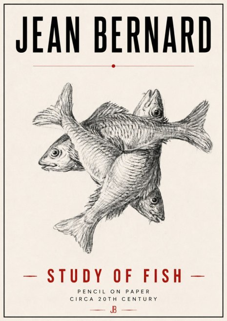 Jean Bernard Study of Fish No6 - Plakát