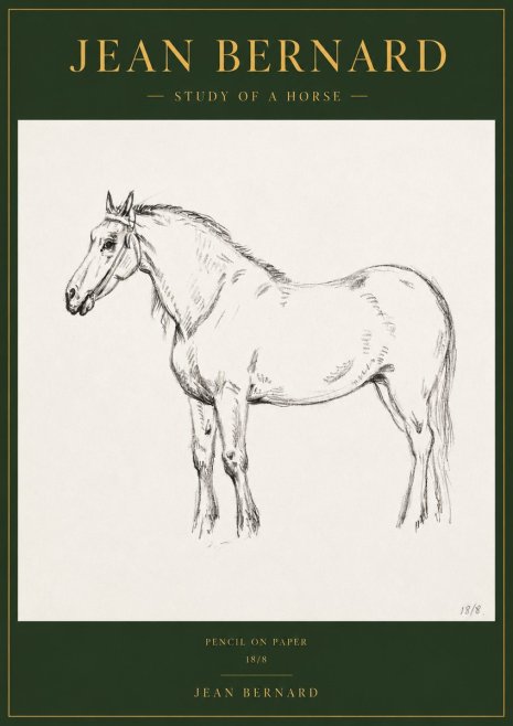 Jean Bernard Study of a Horse XVII No3 - Plakát