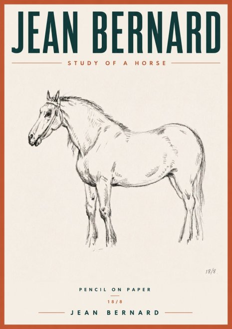Jean Bernard Study of a Horse XVII No6 - Plakát