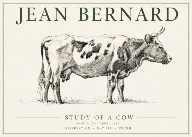 Jean Bernard Study of a Cow XX No6 - Plakát