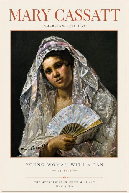Mary Cassatt Young Woman with a Fan II No4 - Plakát