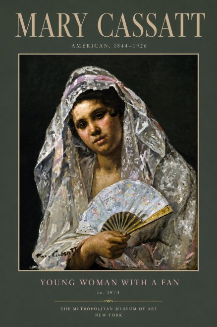 Mary Cassatt Young Woman with a Fan II No5 - Plakát