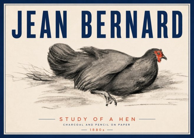 Jean Bernard Study of a Hen No5 - Plakát