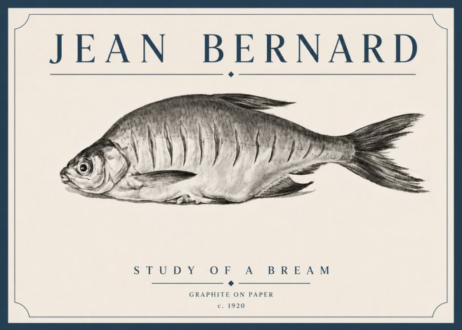 Jean Bernard Study of a Bream No5 - Plakát