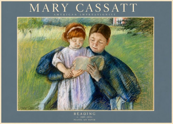 Mary Cassatt Reading No4 - Plakát