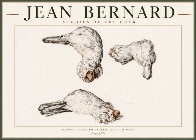 Jean Bernard Studies of the Duck No4 - Plakát