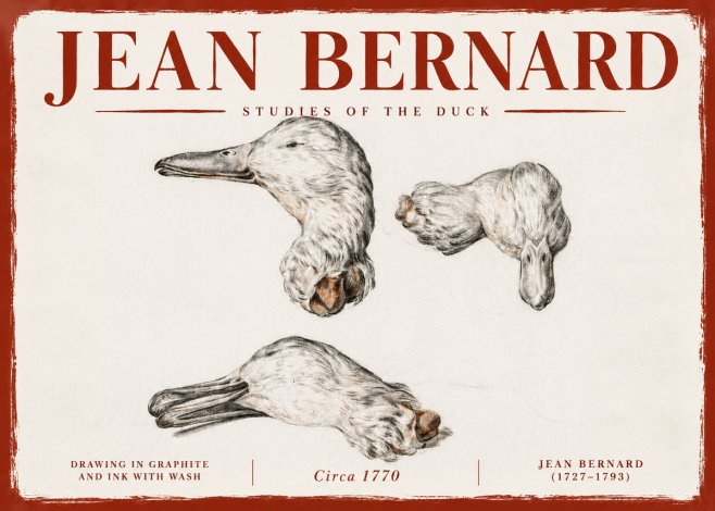Jean Bernard Studies of the Duck No6 - Plakát
