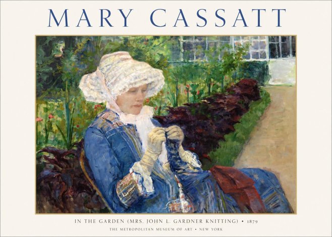 Mary Cassatt In the Garden (Mrs. John L. Gardner Knitting) No1 - Plakát