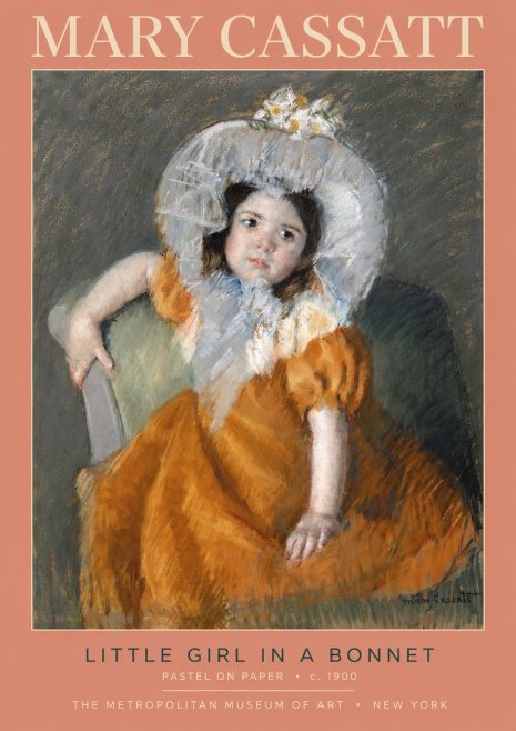 Mary Cassatt Little Girl in a Bonnet No2 - Plakát