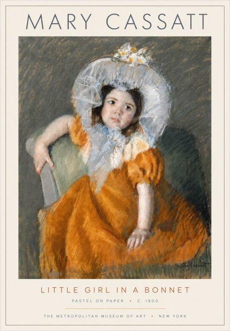 Mary Cassatt Little Girl in a Bonnet No3 - Plakát