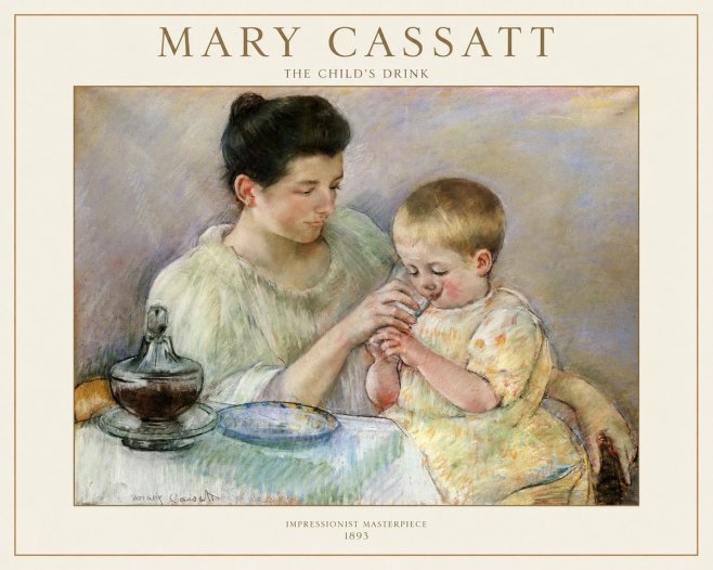 Mary Cassatt The Child's Drink No1 - Plakát
