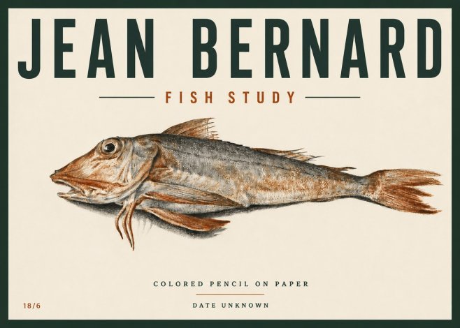 Jean Bernard Fish Study II No6 - Plakát