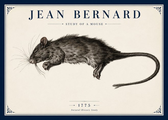 Jean Bernard Study of a Mouse II No5 - Plakát