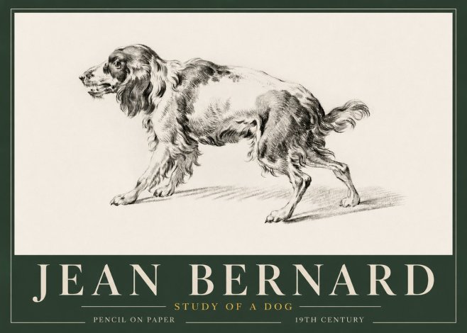 Jean Bernard Study of a Dog V No3 - Plakát