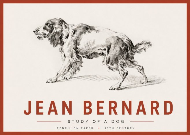 Jean Bernard Study of a Dog V No4 - Plakát