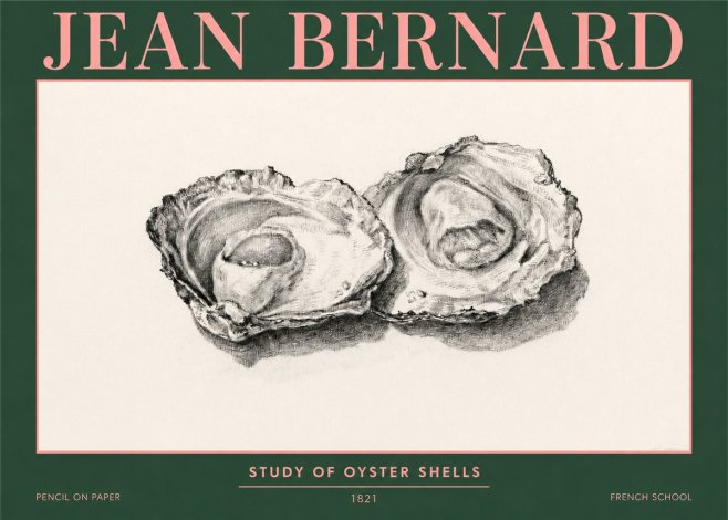 Jean Bernard Study of Oyster Shells No3 - Plakát