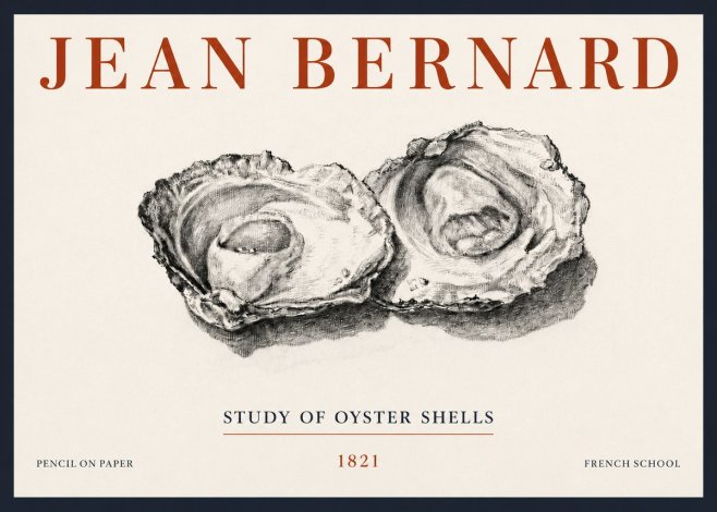 Jean Bernard Study of Oyster Shells No5 - Plakát