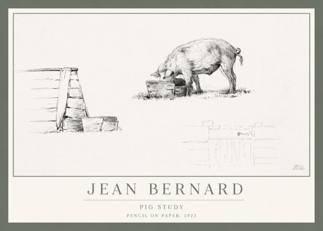 Jean Bernard Pig Study No1 - Plakát