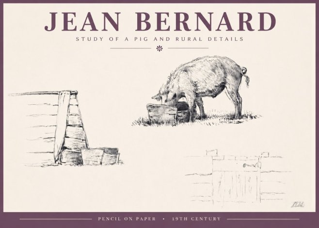 Jean Bernard Pig Study No5 - Plakát