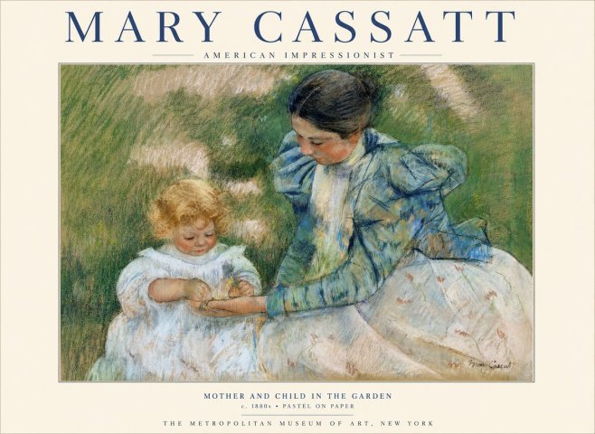 Mary Cassatt Mother and Child in the Garden No3 - Plakát