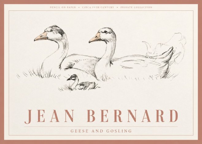 Jean Bernard Study of Geese No4 - Plakát