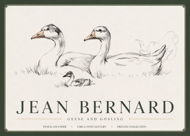 Jean Bernard Study of Geese No6 - Plakát