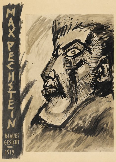 Max Pechstein Blaues Gesicht No2 - Plakát