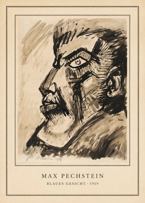 Max Pechstein Blaues Gesicht No5 - Plakát
