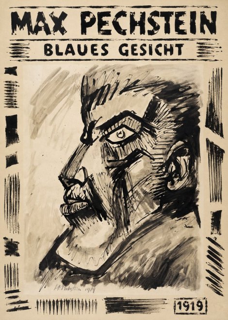 Max Pechstein Blaues Gesicht No6 - Plakát