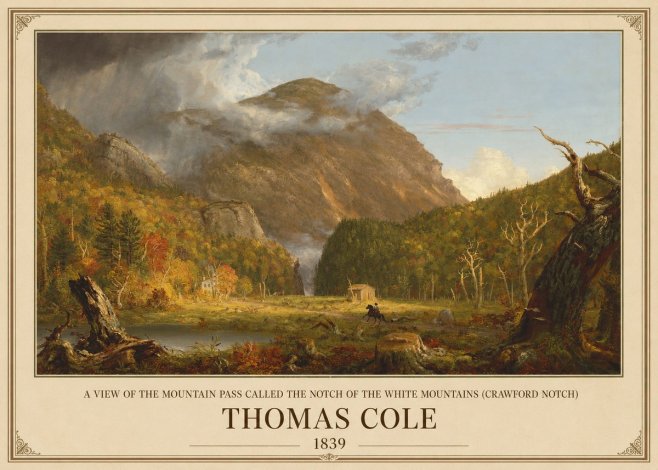 Thomas Cole A View of the Mountain Pass Called the Notch of the White Mountains (Crawford Notch) II No1 - Plakát