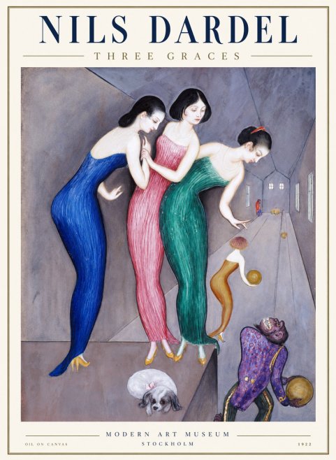 Nils Dardel Three Graces No1 - Plakát