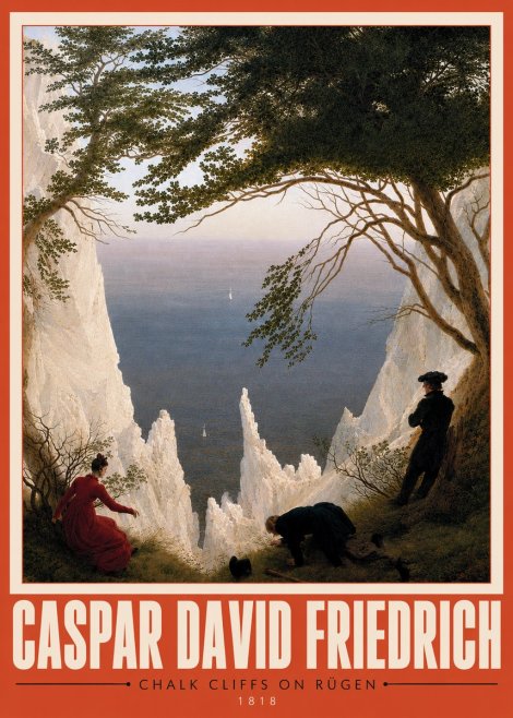 Caspar David Friedrich Chalk Cliffs on Rügen No4 - Plakát