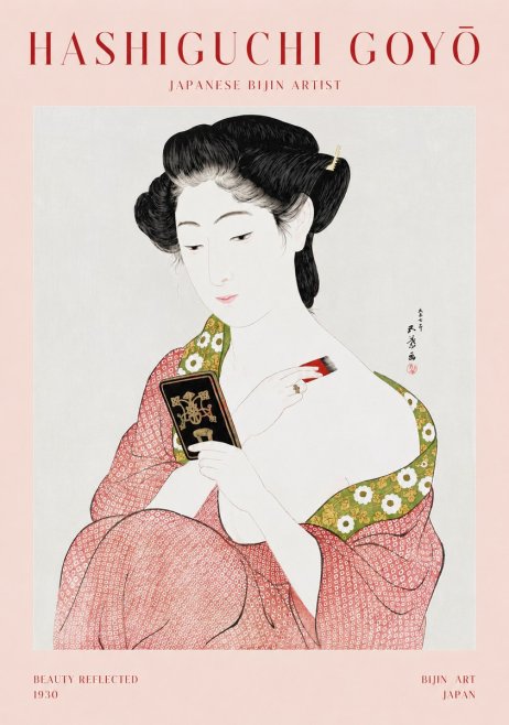 Hashiguchi Goyō Beauty Reflected No1 - Plakát