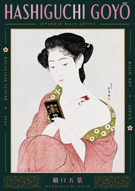 Hashiguchi Goyō Beauty Reflected No2 - Plakát
